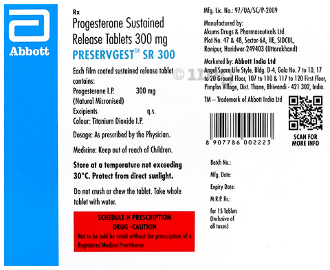 Preservgest SR 300 Tablet image