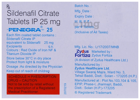 Penegra 25 Mg Price