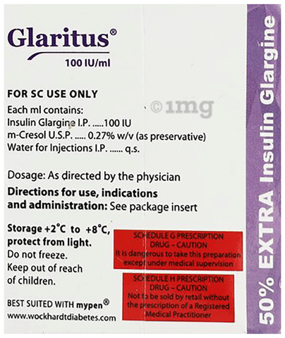 Glaritus 100IU/ml Injection 3ml image Glaritus 100IU/ml Injection 3ml image