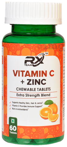 Team Rx Vitamin C Zinc Chewable Tablet Buy Bottle Of 60 Chewable Tablets At Best Price In India 1mg