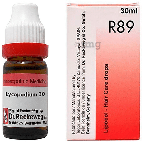 Dr. Reckeweg Hair Care Combo Pack of Lycopodium Dilution 30CH 11ml & R89  Hair Care Drop 30ml: Buy combo pack of 2 bottles at best price in India |  1mg