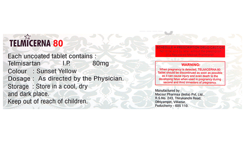 Telmicerna 80 Tablet image Telmicerna 80 Tablet image
