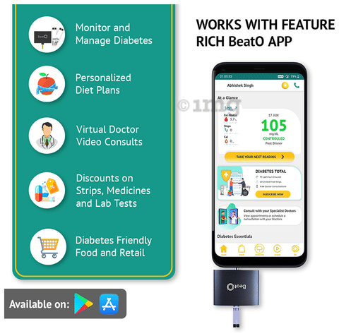 BeatO Smart Glucometer Kit with 20 Strips image BeatO Smart Glucometer Kit with 20 Strips image