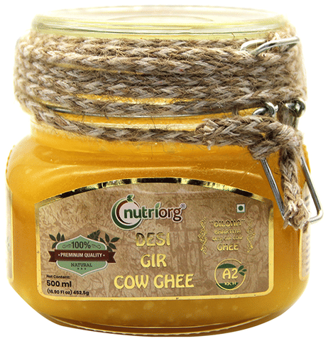Nutriorg Bilona Bhartiya A2 Desi Gir Cow Ghee: Buy jar of ml