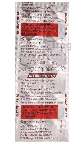Oleanz RT 10 Disintegrating Tablet image Oleanz RT 10 Disintegrating Tablet image