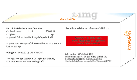 Acorise-D3 Softgel Capsule image Acorise-D3 Softgel Capsule image