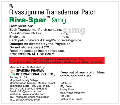 Rivaspar 9mg Patch image