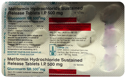 GlUCOnorm SR 500mg Tablet image GlUCOnorm SR 500mg Tablet image