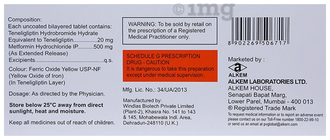 Teglipt M 500mg/20mg Tablet
