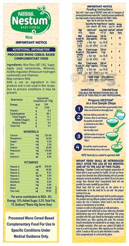 Nestum rice for 6 months baby sale