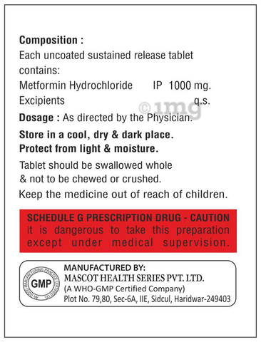 Mendformin 1000 SR Tablet image