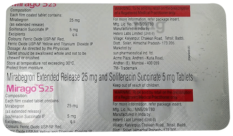 Mirago S 25 Tablet ER image Mirago S 25 Tablet ER image