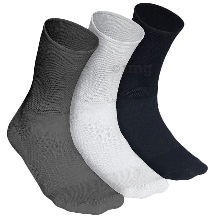 Heelium Diabetic Bamboo Socks Grey, Black, White Free Size