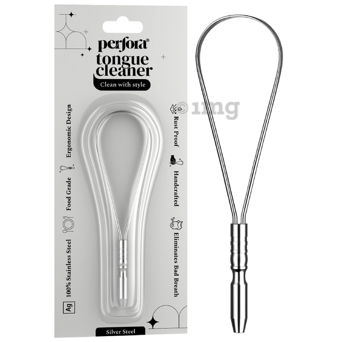 Perfora Silver Steel Tongue Cleaner