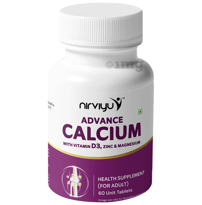 Nirviyu Advance Calcium With Vitamin D3, Zinc & Magnesium Tablet (60 Each)