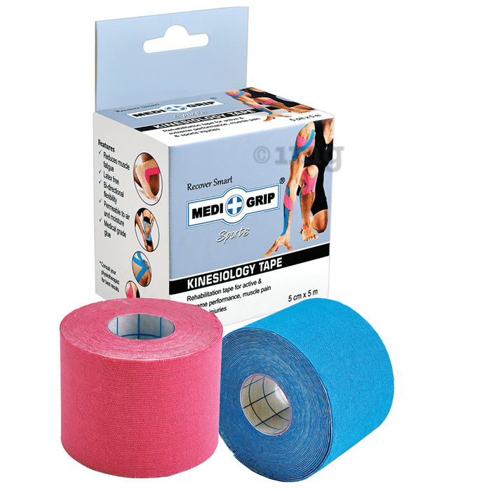 Medigrip Sports Kinesiology Tape 5cm x 5m Pink & Blue