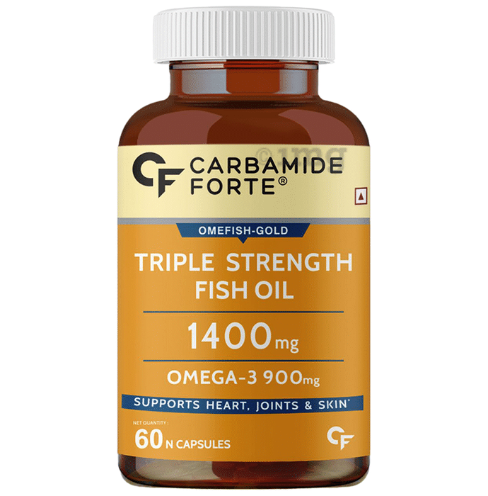 Carbamide Forte Triple Strength Fish Oil 1400mg | With 900mg Omega 3 | Softgel for Heart, Joints & Skin