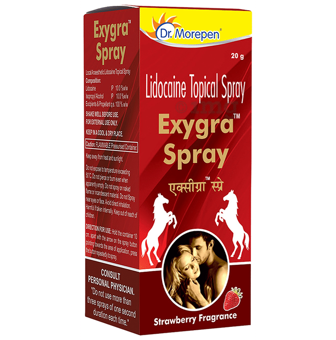 Dr. Morepen Exygra Lidocaine Topical Spray | Strawberry Fragrance