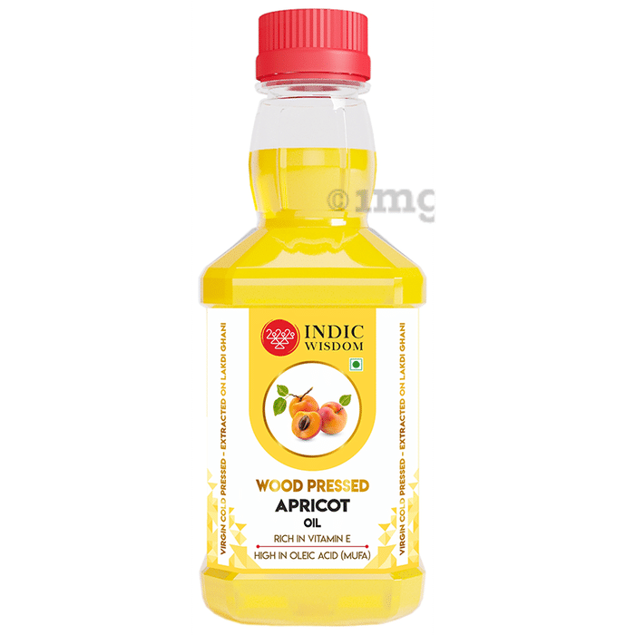 Indic Wisdom Wood Pressed Apricot Oil (Cold Pressed - Extracted on Wooden Churner)