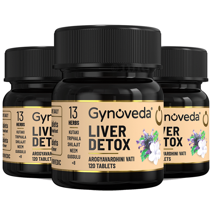 Gynoveda Liver Detox Arogyavardhini Tablets (120 Each) | Helps Manage Fatty Liver