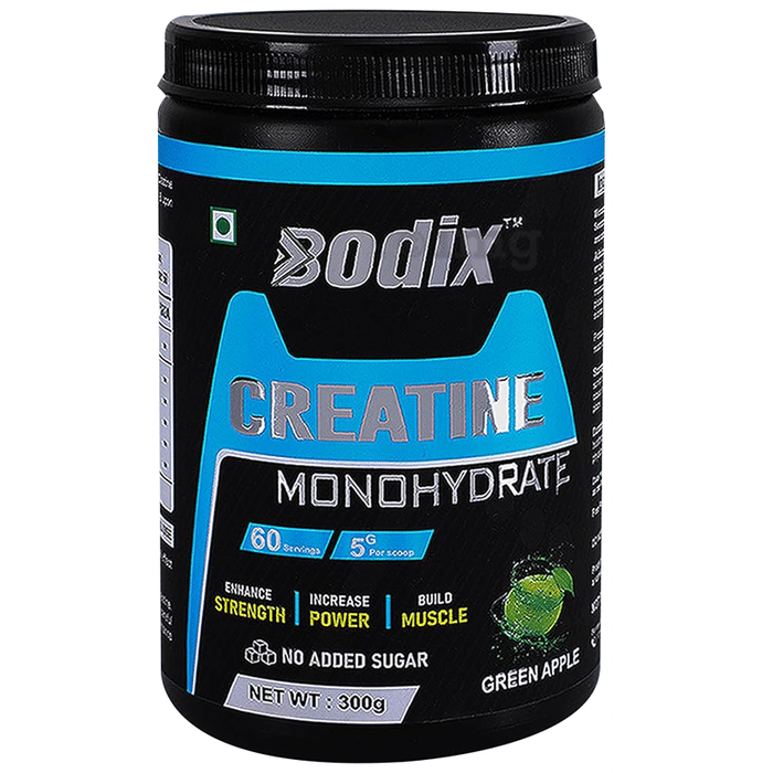 Bodix Creatine Monohydrate (300gm Each) Green Apple