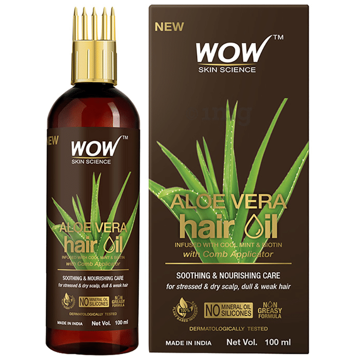 WOW Skin Science Aloe Vera Hair Oil with Comb Applicator