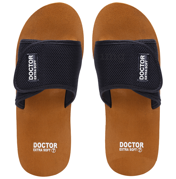 Doctor Extra Soft D25 Ortho Care Orthopedic and Diabetic Comfortable Doctor Flip-Flop Slippers for Men Tan 12