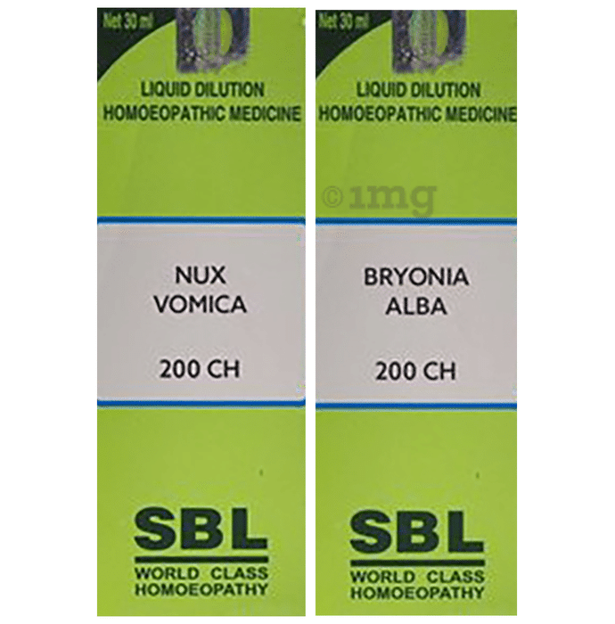 Combo Pack of SBL Nux Vomica Dilution 200 CH & SBL Bryonia Alba Dilution 200 CH (30ml Each)