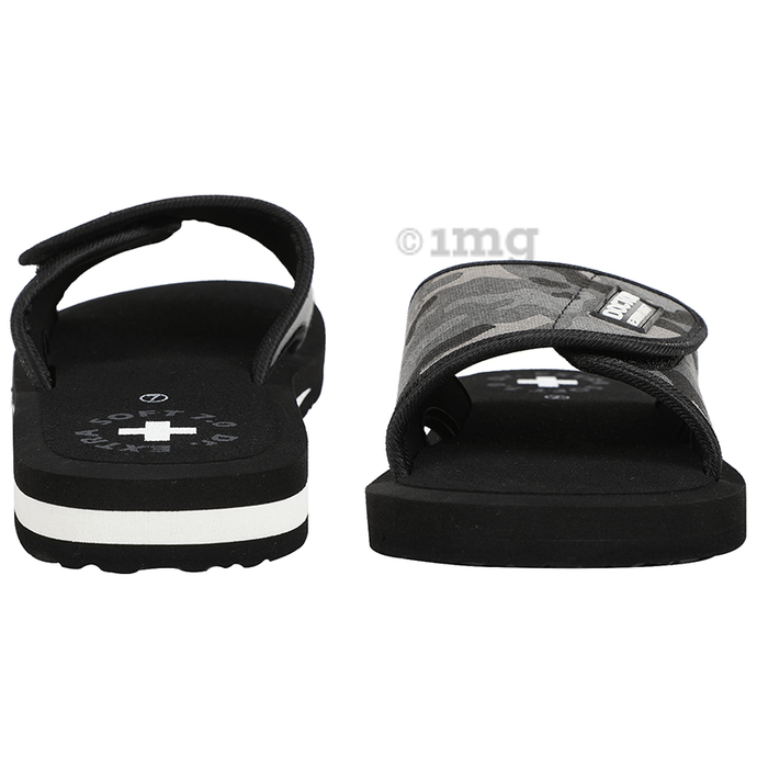 Doctor Extra Soft D53 Camo Care Orthopaedic and Diabetic Adjustable Strap Super Comfort Flipflops for Men Black 8