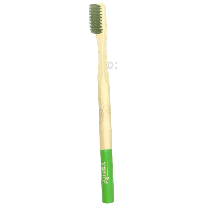 Ecovann Bamboo Round Handle  Toothbrush Green