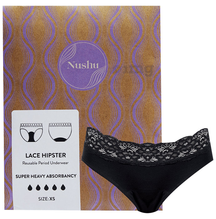 Nushu Lace Hipster Panty Medium Black