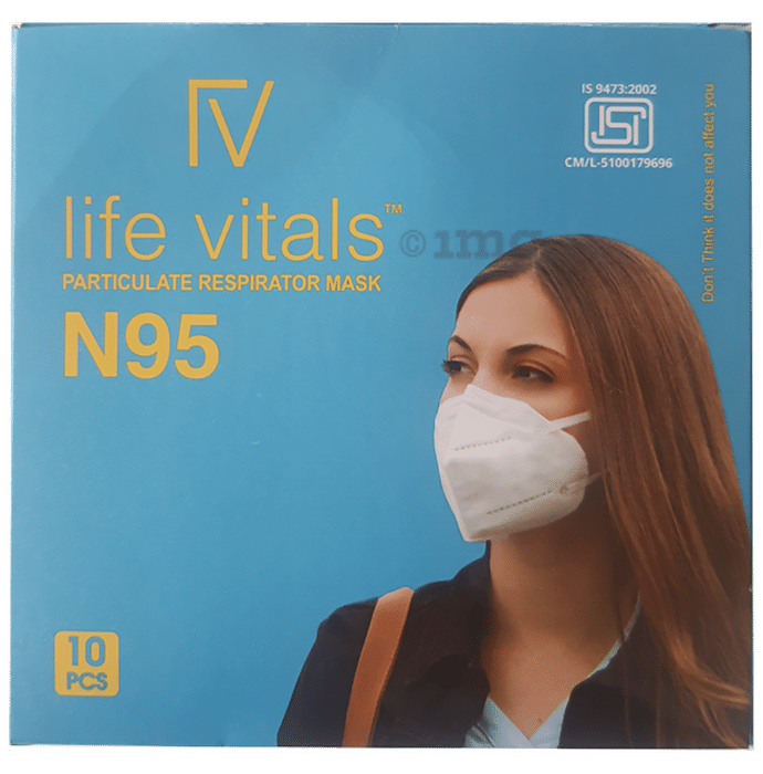 Life Vitals N95 Headloop Particulate Respirator Mask Free Size Grey