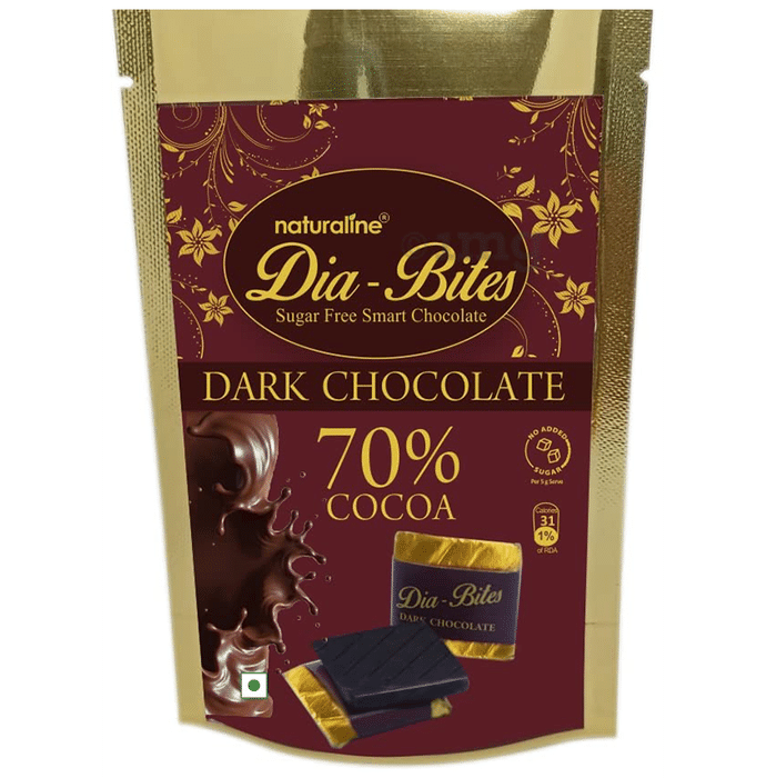 Naturaline Dia-Bites Sugar Free 70% Cocoa Dark Chocolate