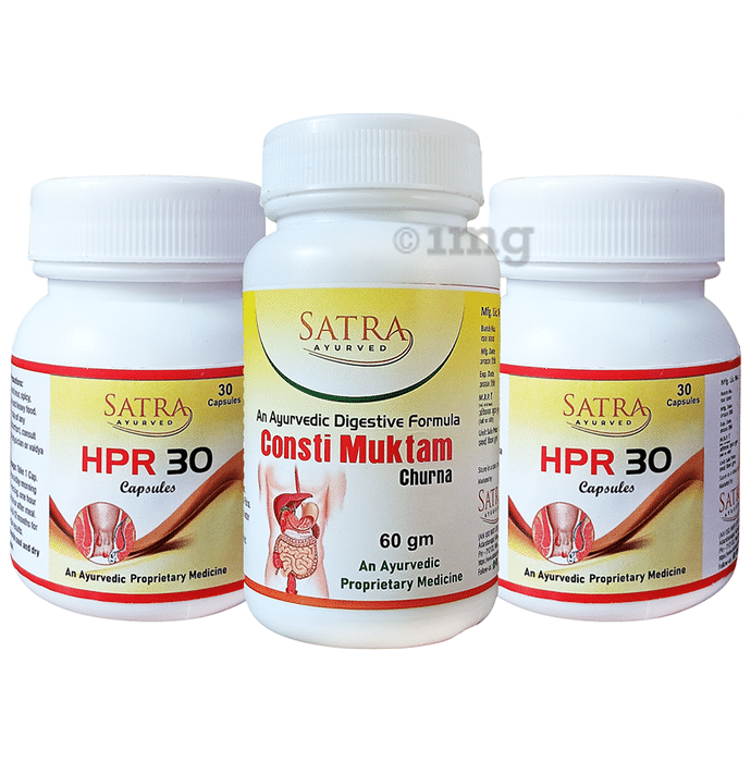 Satra Ayurved Combo Pack of HPR 30 Capsule (30 Each) & Consti Muktam Churna (60gm)