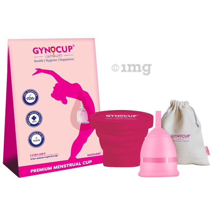Gynocup Combo Pack of Reusable Menstrual Cup for Women (Small) & Menstrual Cup Sterilizer Container Pink