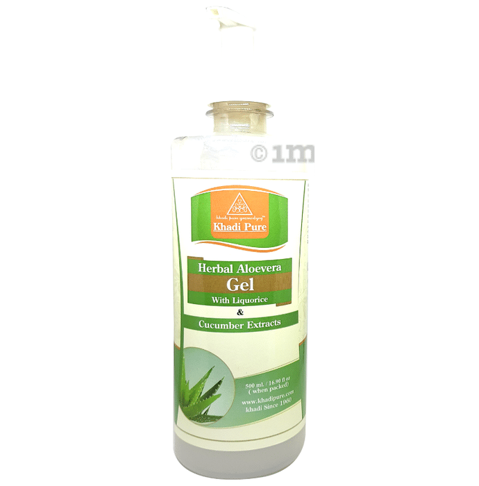 Khadi Pure Herbal Aloevera Gel with Liquorice & Cucumber Extracts Transparent
