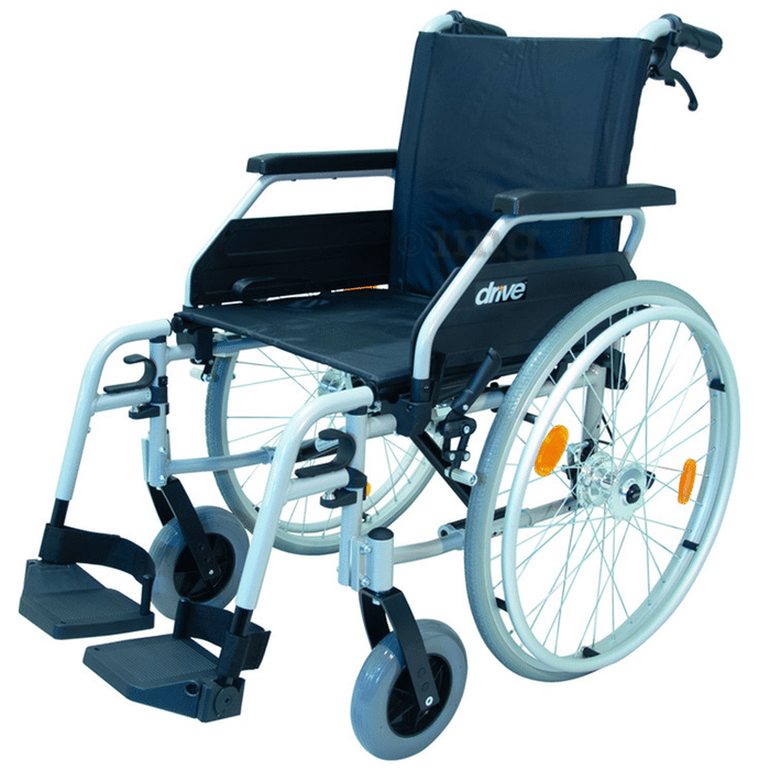Drive Devilbiss Healthcare Light Weight Aluminium Wheelchair Litec 2G without Drum Brake Seat Width 50cm Black & Grey