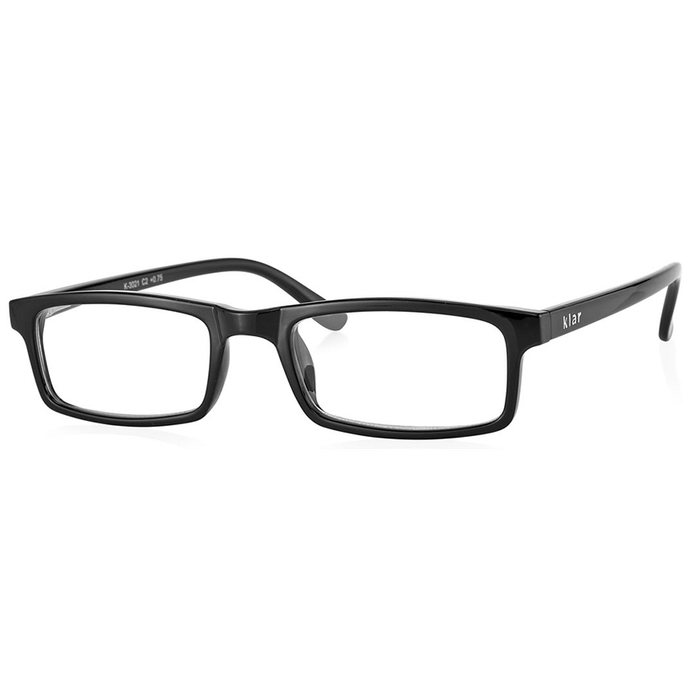 Klar Eye K 3021 Full Rim Rectangle Reading Glasses for Men and Women Black Optical Power +2.5