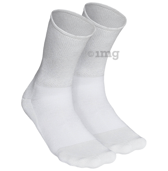 Heelium Diabetic Bamboo Socks White Free Size