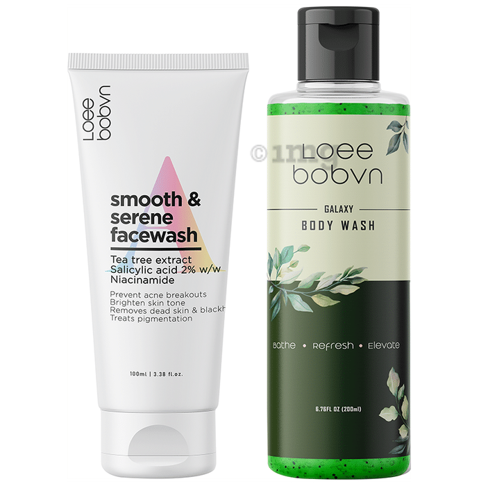 Loee bobvn Combo Pack of Smooth & Serene Facewash 100ml and Galaxy Body Wash 200ml