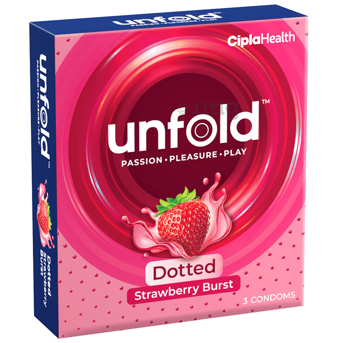 Unfold Dotted Strawberry Burst Condom