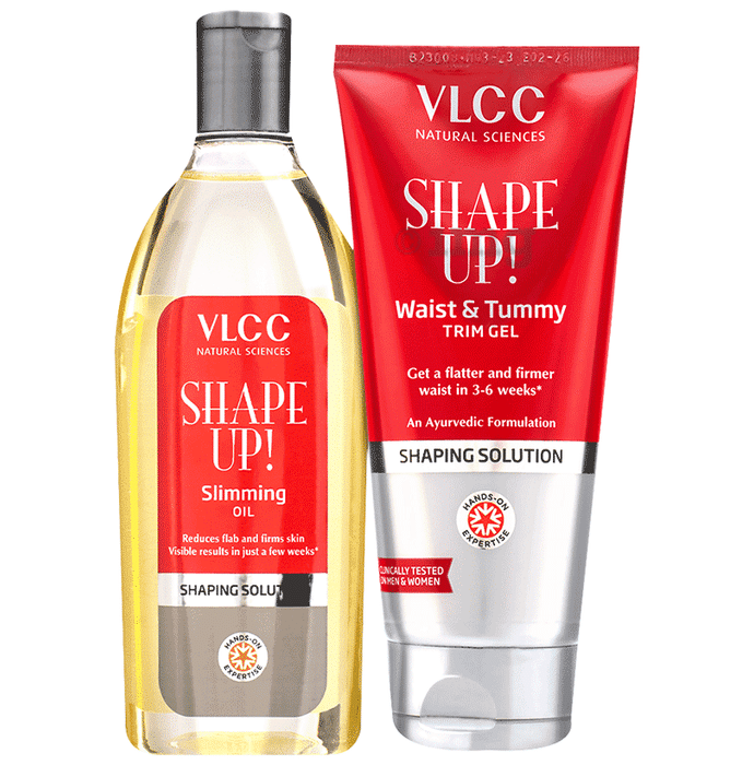 VLCC Combo Pack of Shape Up Slimming Oil & Waist & Tummy Trim Gel (200ml Each)