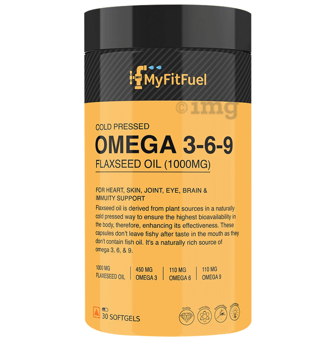 MyFitFuel Omega 3 6 9 Flax Seed Oil Soft Gelatin Capsule