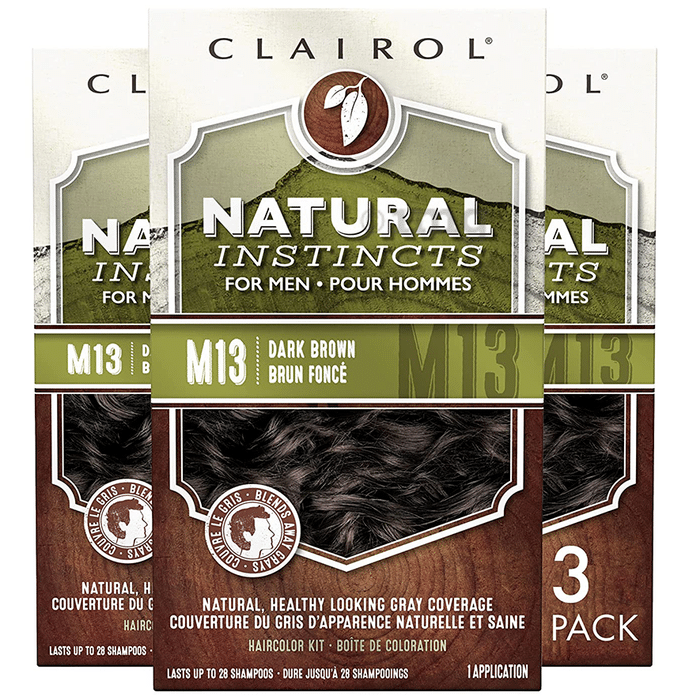 Clairol Natural Instincts Hair Color Kit for Men M13 Dark Brown