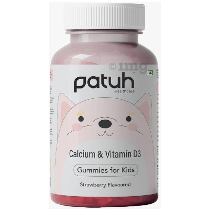 Patuh Healthcare Calcium & Vitamin D3 Gummies for Kids (30 Each) Strawberry