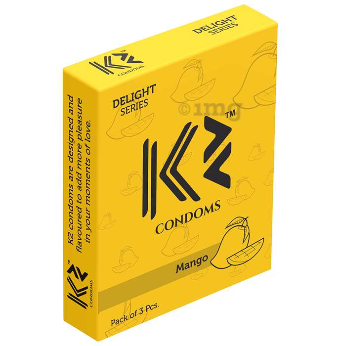 K2 Delight Series Condom with Dotted Rings Mango