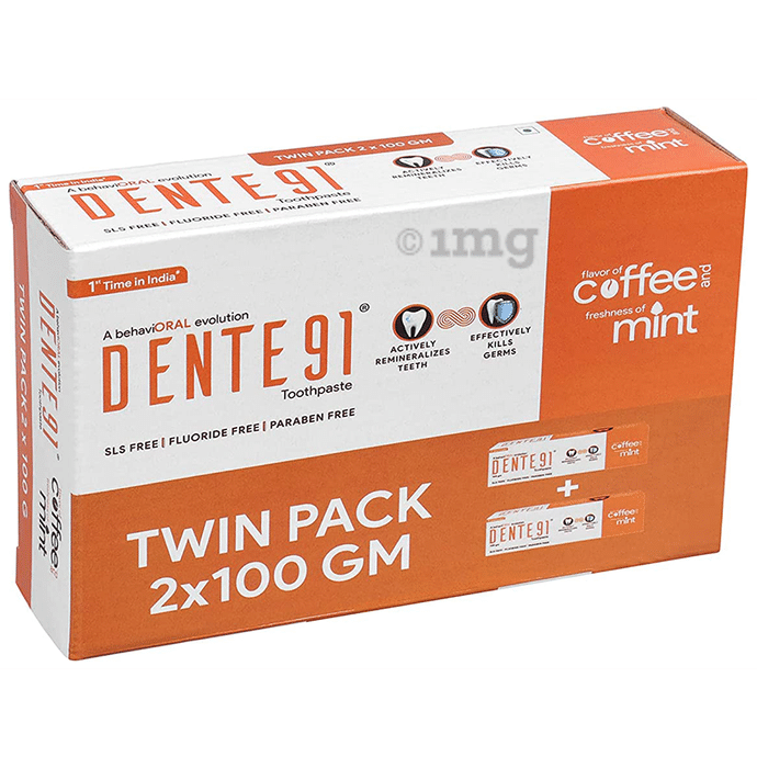 Dente 91 Coffee & Mint Toothpaste (100gm Each)