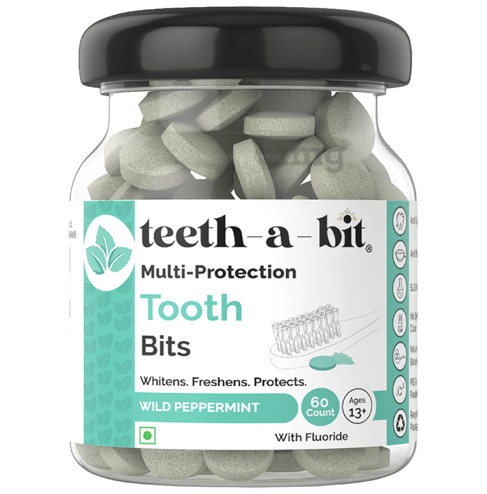 Teeth-A-Bit Multi-Protection Tooth Bits with Fluoride (Ages 13+ Yrs) Wild Peppermint