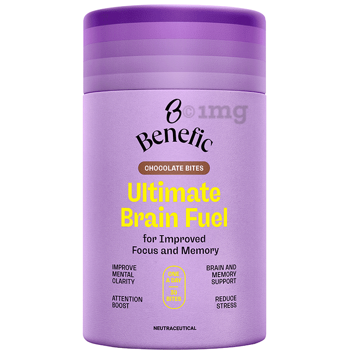 Benefic Ultimate Brain Fuel Chocolate Bite for Improved Focus & Memory