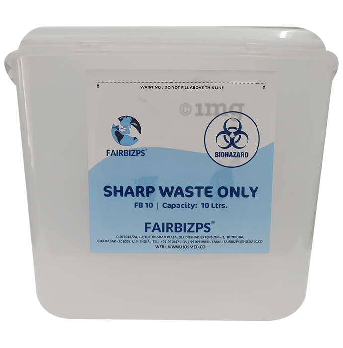 Fairbizps Bio-Medical Sharps Container Waste Box 10 Ltr Capacity